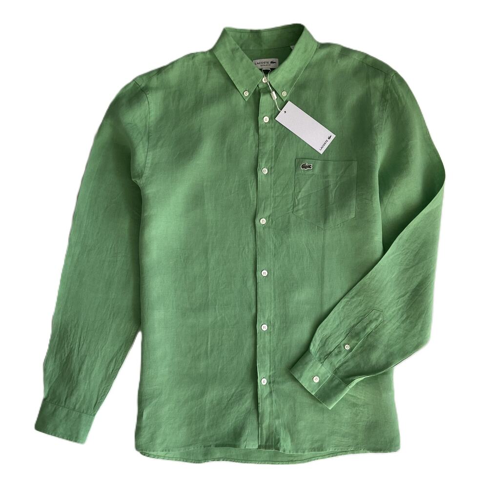 Lacoste Men's Button-Down Shirt in Green